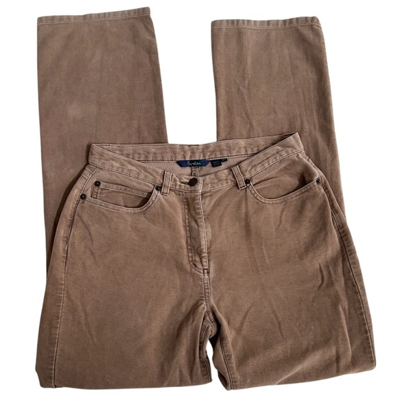 Boden Women’s Straight Mid Rise Soft Cotton Tan Light Academia Trouser Pants 10 - Picture 1 of 7